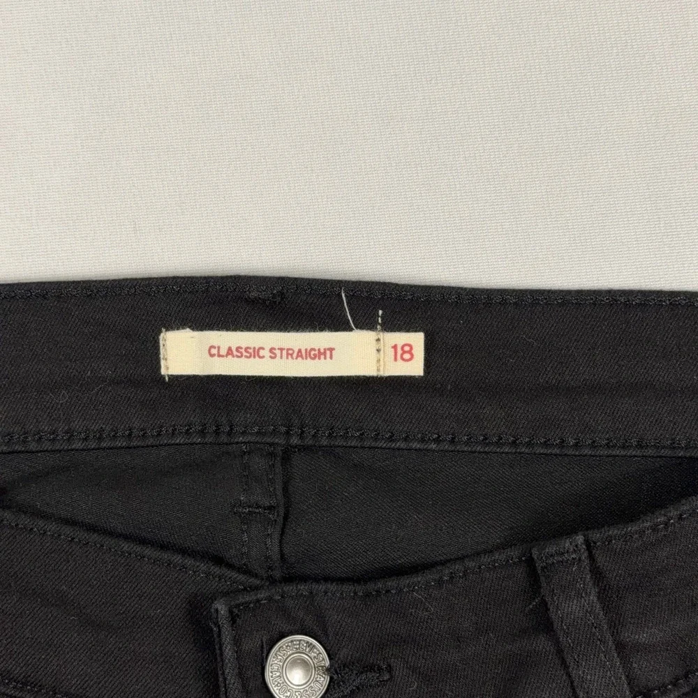 Levi's Classic Straight Hypersoft Mid Rise Jeans 18‎ Medium W34 L30 Black NWT